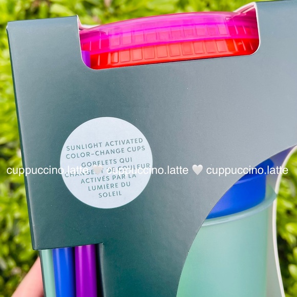 🌈NEW SET✨Starbucks 2022 Summer Neon Hot Cups & Sunlight Activated Cold Cups - Picture 5 of 13